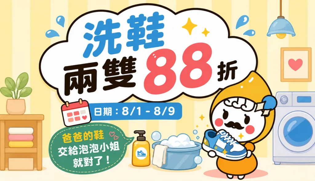 歡慶父親節，洗鞋兩雙 88 折 文章縮圖